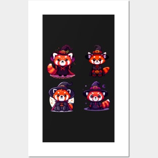 Red Panda Witches Sticker Set Posters and Art